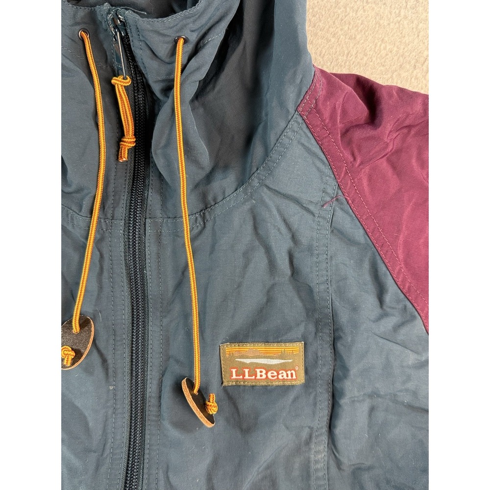 L.L. Bean Anorak Jacket Womens L Multicolor Nylon Hooded 1/2 Zip 505301 - Picture 7 of 9